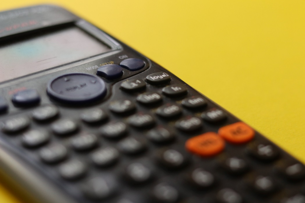 A closeup of a calculator